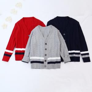 China In Stock 90-150 Size Old Fall Winter Kids Toddler Cardigans Baby Boys Buttons Knit Coat Toddler Sweaters supplier