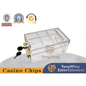Fully Transparent 8 Pairs 90mm  Solitaire Portable Casino Poker Card Box With Lock