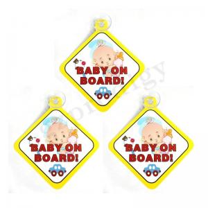 Prodigy PVC Materials car sign 127*127mm light weight colorful cute baby on board car sign