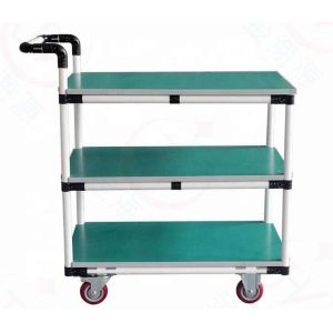 China Workshop anti-static trolley lean pipe composite tube shelves assembly cart wholesale
