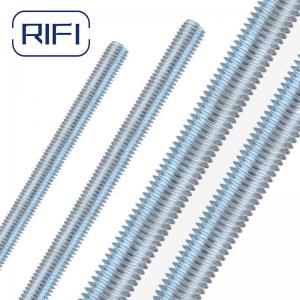 DIN975 Low Carbon Steel Thread Rod Full Blue White Zinc 2 Meters 4.8 Grade