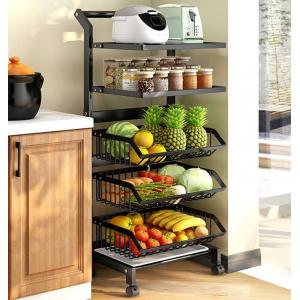 Multifunctional Freestanding Kitchen Rack , Floor Standing Vegetable Rack Multi Layer