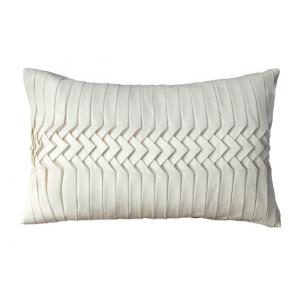 China Ivory Faux Silk Decorative Pillows For Sofa , Handmade Waist Bed Throw Pillows supplier