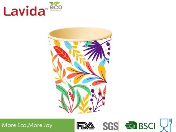 Wearable Recycled Bamboo Fiber Cup Bright Color Smelless Non - Toxic BPA Free