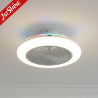 China Mini Safe 20 Inch Bladeless LED Ceiling Fan Flush Mount With RGB Light DC Motor on sale