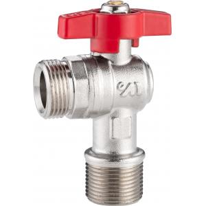 China 5101A Gas Stove Valve Brass Ball Valve Angle Type DN20 for Heating System Water Supply with Stainless Steel Wall Cover supplier