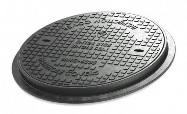 B125 Ductile Iron Cover & Frame, Single Seal with 2 countersunk stainless steel
