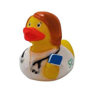 Lovely Doctor Type Squeezing Rubber Ducks Logo Printing Floating Style EN71