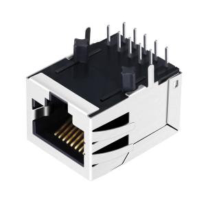CAT3 RJ45ジャック8P8Cの側面の記入項目の下のE6688-2C0222-L 1X1の港タブLEDS無し
