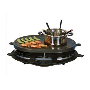 China Home non-stick Black Electric BBQ Grill XJ-3K076PO with fondue set supplier