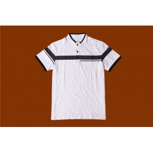 China white Short Sleeves Mens Button Up T Shirt 100% Cotton supplier