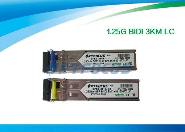 Gigabit Ethernet SFP Optical Transceiver / Fiber Optic Transceiver 1.25G Bi-Di