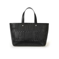 Wow Nice Black Weave Tote Bag Emboss Knitting Pattern on Pu Succinct Italy Design Shoulder Handbag for Women Laptop Bags