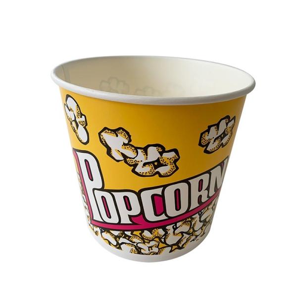 Grado alimenticio 85 oz Tubas de palomitas de maíz personalizadas Contenedores de palomitas de maíz grandes recubiertos en PE