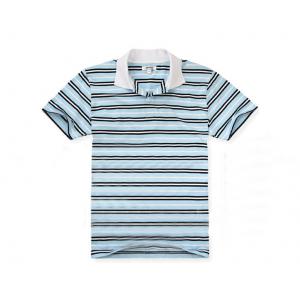 China Bamboo Cotton Anti Pilling Mens Striped Polo Shirts Black White Strips Founded supplier