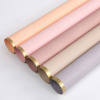 China Matt Florist Wrapping Paper 50 Micron Bouquet Wrap Sheets With Golden Border on sale