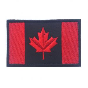 China Black Iron On Velcro Canada Flag Patches Woven Embroidery Custom Team Patches supplier