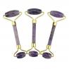 China Purple Crystal Amethyst Facial Jade Stone Rollers wholesale