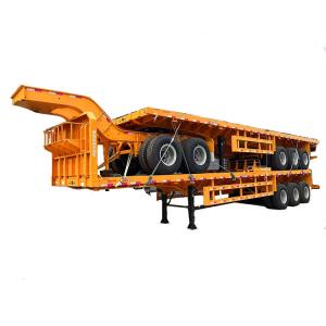 China Multi Funtion flatbed semi trailer  75 Ton Trailer Hydraulic Low Bed Trailer supplier