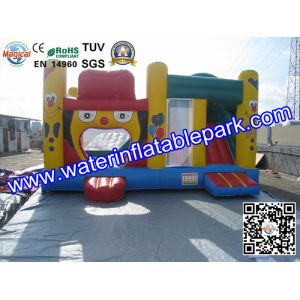 China Jogos infláveis exteriores do esporte do ODM, salto inflável da casa do PVC com corrediça supplier
