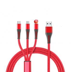 China 1.2m 3A 3 In 1 Usb Cable Quick Charge TPE Usb 2.0 Data Transfer Cable supplier