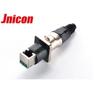 Easy Pull Push RJ45 Waterproof Connector , RJ45 Panel Mount Ethernet Connector 90 Degree