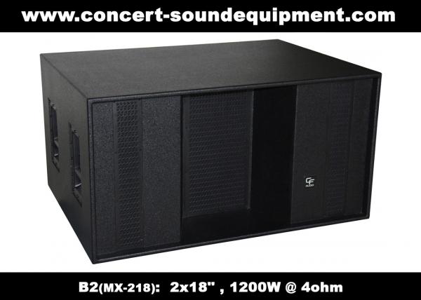 Line Array Speaker / 2x18" Horn Loaded 4ohm 1200W Subwoofer For Concert , Disco
