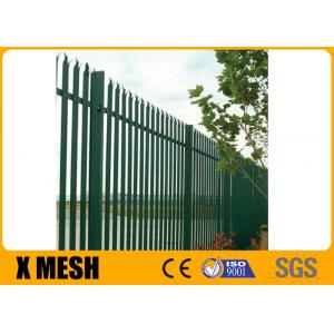 W Section 68mm Wrought Iron Fence Panels Green Pvc Coated For Chemical Plant