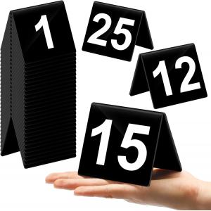 Black Acrylic Table Number 1 20 25 30 Double Sided Digital Wedding Reception Restaurant Party Banquet Logo