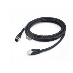China 5M Cat5e flexível alto RJ45 ao cabo ethernet industrial do conector de M12 Dcode supplier