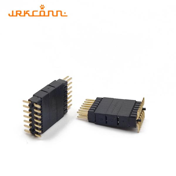 Conectores de doble fila negra a través del encabezado del pin del agujero PBT Pitch 2.54 Pin Header