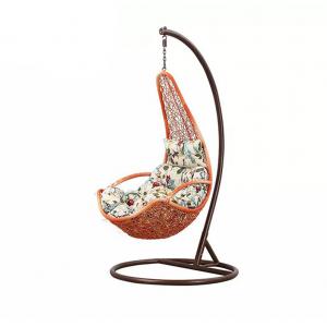 H1240mm W800mm Rattan Egg Swing Chair , Rattan Egg Chair Outdoor All Weather Use