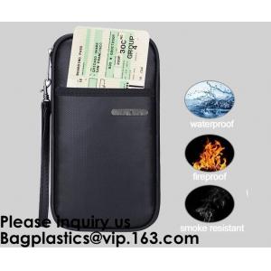 OEM custom luxury travel money passport safe zipper storage pouch fireproof document bag Pouch Money Fiberglass Fire Saf