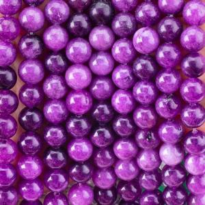 8mm Dark Violet Jade Gemstone Beads Healing Crystal Stone Beads For Jewelry Making