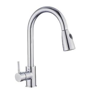 China Bathroom Brushed Nickel Kitchen Sink Faucet Pull Out Mixer Taps Wet Sink Bar Faucets supplier