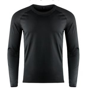 China Mens Traing Top Long Sleeve Compression Shirt / Baselayer Shirt Raglan Sleeve supplier
