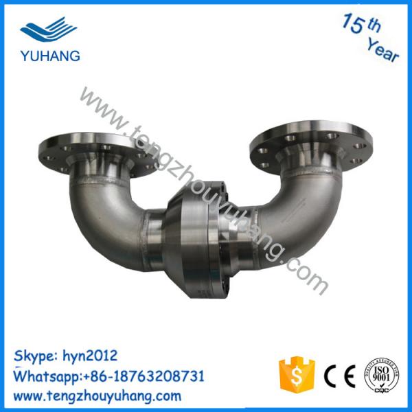 Stainless Steel double elbow flange connection hydraulic water swivel ...