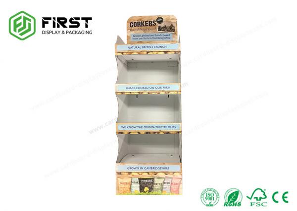 Easy Assembly Retail Corrugated Cardboard Display Floor Potato Chips Display