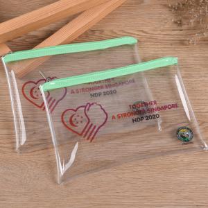 China Small Clear Pencil Pouch Case Zipper Transparent Pen Pouch With Ball Chain Cosmetic wholesale