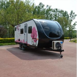 China ISO Light Fiberglass Travel Trailers Air Conditioner Lithium Battery Camper Trailer supplier