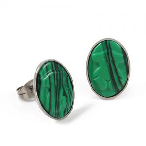 China Fashionable Green Stone Stud Earrings , Minimalist Style White Shell Earrings supplier