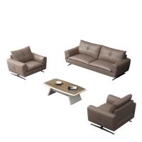 China Office Furniture Gray Leather Modular Sectional Sofa Set for Office Collaboration on sale