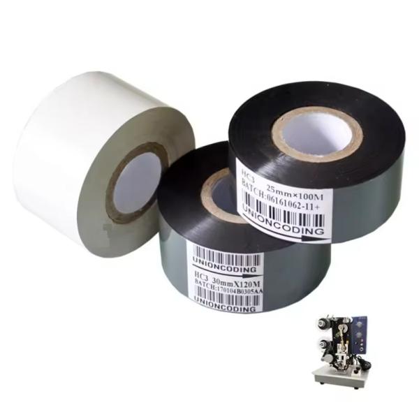 China 30mm*100m HC3 Customizable Size Automatic Hot Printing Machine Hot Stamping Foil Ribbon Code Dating Foil wholesale
