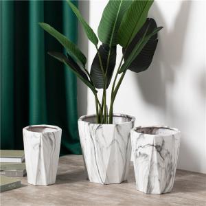 Creative Garden Succulent Pot Home Balcony Decoration Big Marble Ceramic Plant Flower Pots