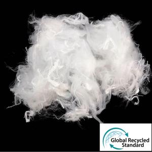 China 3D×64mm Solid Recycled PET Fiber Anti Distortion For Non Woven Fabric supplier