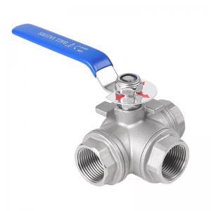 Thread Connection Form DN8-DN65 Three Way Ball Valve with Female Thread Manufactured