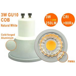 China Epistar COB 3W 250LM Natural White High CRI Non-dimmable GU10 LED Spotlight supplier
