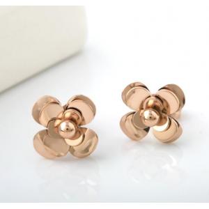 Camellia Shape Flower Design Earring Rose Stainless Steel Jewelry Earrings Gold Earrings Fashion Jewelry Set