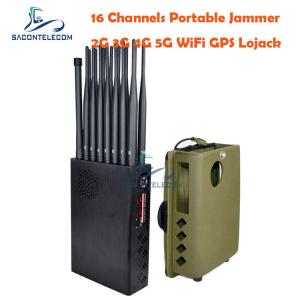 China 12000mAh 16w Mobile Phone Signal Blocker 20m WiFi GPS Jammer 2G 3G 4G 5G supplier
