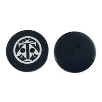 China Silk Printed Plastic Resin Buttons Engraved Logo Blouses Coat Button Four Hole In 32L For Clothing on sale